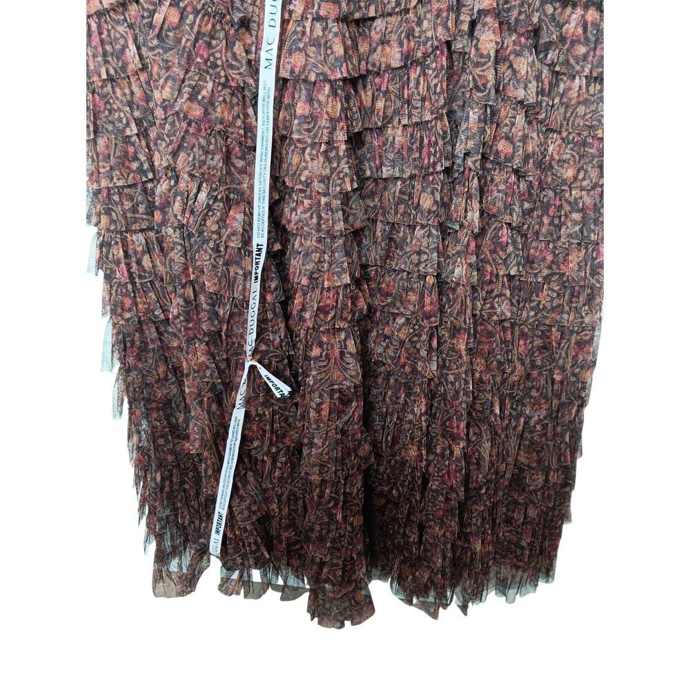 New with Tags Mac Duggal 8042 Brown Multi Tiered Ruffle Chiffon Gown Dress Sz 20 - Picture 7 of 16